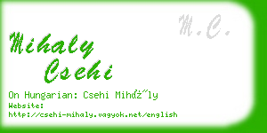 mihaly csehi business card